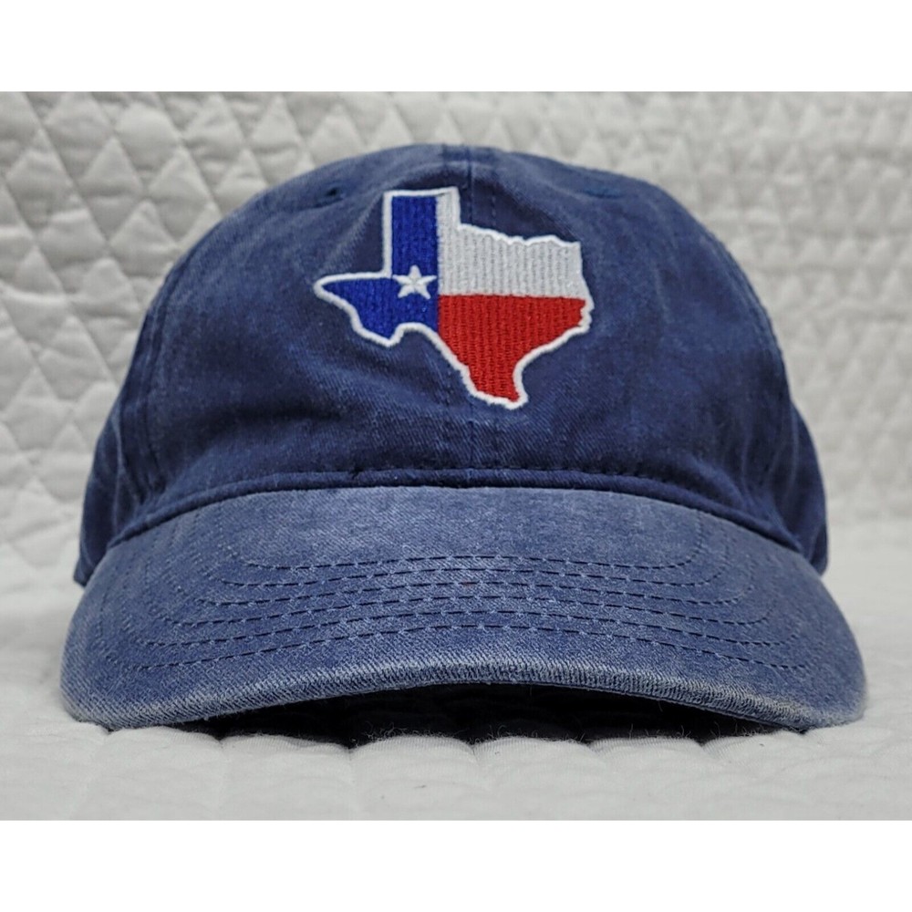 State of Texas Baseball Cap Blue Embroidered Adjustable Distressed Dad Hat OSFA